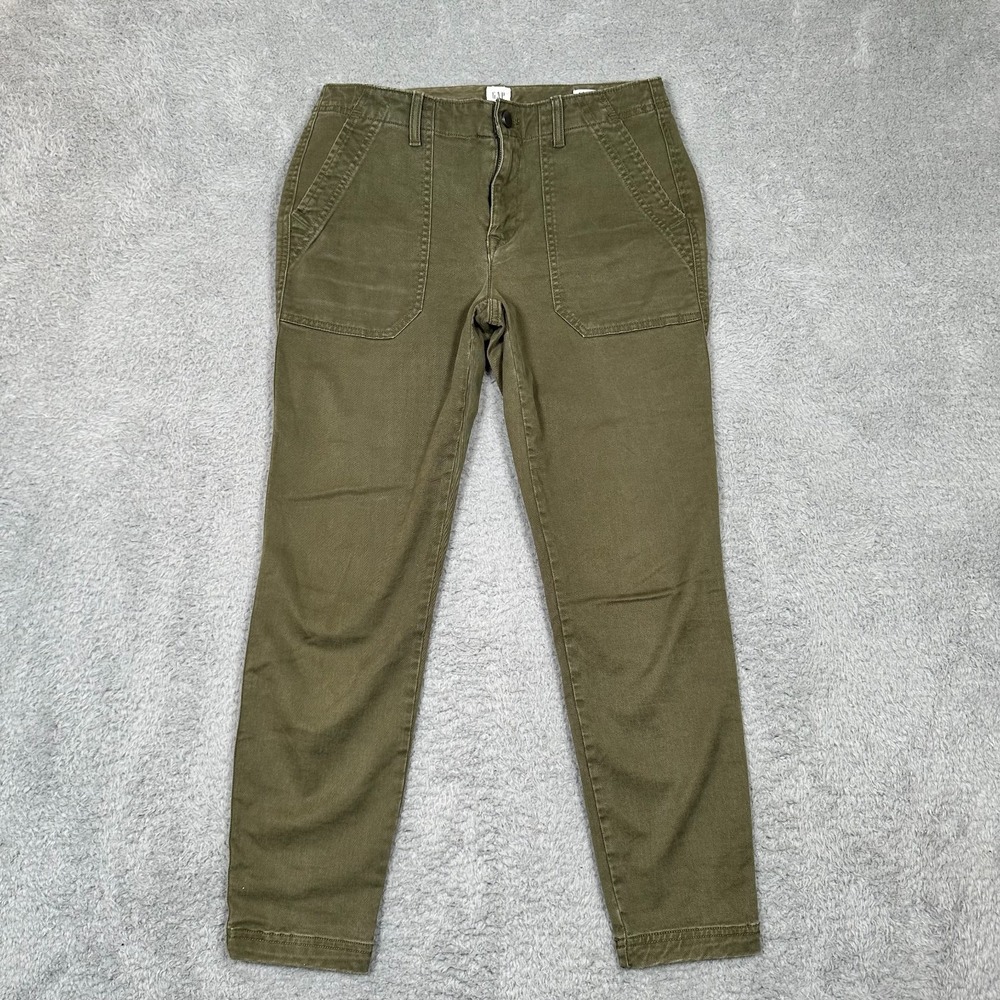GAP Women's Signature Skinny Ankle Pants Green Olive Size 04 R‎ 26" Inseam